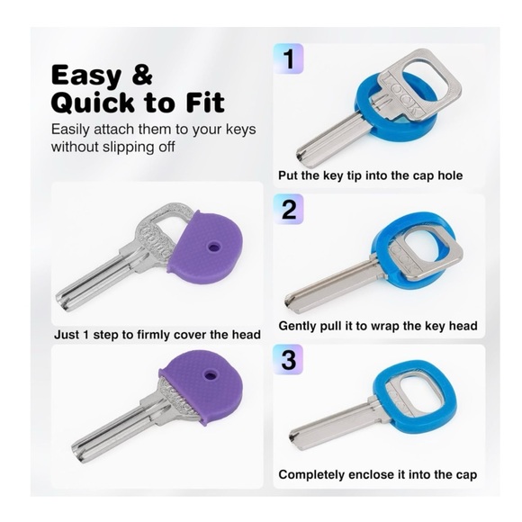 NWOT-84-Pack 1” Flexible Color Key Caps, Bendable, Durable, Various Colors - Picture 5 of 10